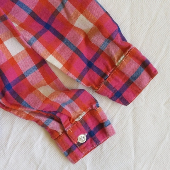 babyGap plaid button front long sleeve blouse with ruffle 18 months baby girl - Picture 5 of 6